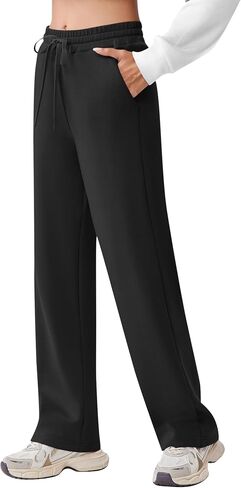 PINSPARK Women's Wide Leg Sweatpants High Waisted Baggy Workout Sweat Pants Comfy Drawstring Athletic Pants with Pockets in Saudi Arabia