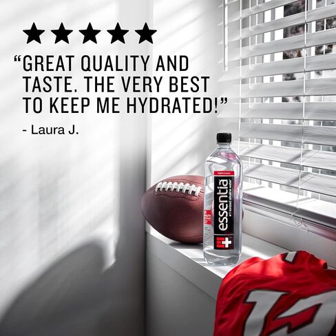 Essentia Water المعبأة في زجاجات ، مياه قلوية مؤينة: 99.9 ٪ نقية ، مملوءة بالكهرباء ، 9.5 درجة الحموضة أو أعلى مع طعم نظيف وسلس ، 1 لتر (حزمة 12) in Saudi Arabia