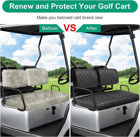 iLSKW Golf Cart Seat Covers for Yamaha G22 G8 G9 G16 G19 G2 Seat Cover OEM Front, Thinck Vinyl Leather with Convex Diamond Texure, Full Wrap-Around Design of Yamaha G22 Golf Cart Front Seat Cover in Saudi Arabia