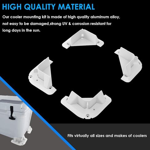 Aluminum Alloy Cooler Mounting Kit,Quick Release Boat Marine Cooler Mounting Kit for Yeti, Rtic, Igloo, Engle, Coleman, etc (Silvery) in Kuwait
