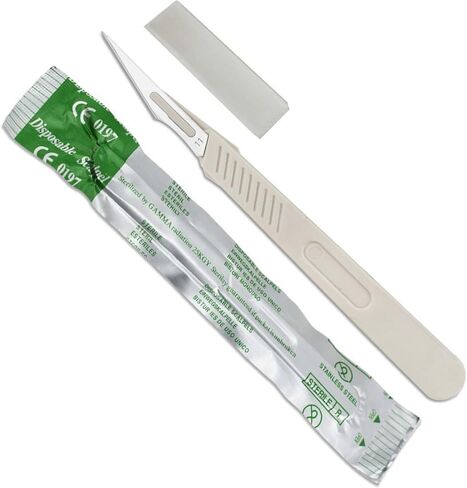 Blade Pro (10 Pack) #15 | شفرة الفولاذ المقاوم للصدأ | مشرط بلاستيكي يمكن التخلص منه | طول 6 "(15.2 سم) in Kuwait