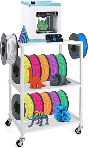 Kids 3D Printer Stand Filament Storage, Toybox 3D Printer for Kids Table Heavy Duty Filament Rack Spool Holder with Wheels, Mini 3D Printer Organizer Stand Storage Accessories in Kuwait