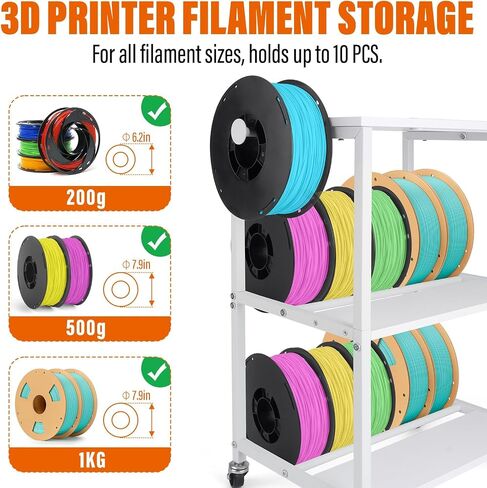 Kids 3D Printer Stand Filament Storage, Toybox 3D Printer for Kids Table Heavy Duty Filament Rack Spool Holder with Wheels, Mini 3D Printer Organizer Stand Storage Accessories in Kuwait