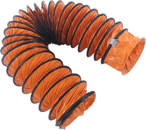 aqxreight Duct Hosing PVC Flexible for Fan Duty 8in with S Shaped Hook Steel Bracket 10meter / 32.8ft (5M) (10M) in Saudi Arabia