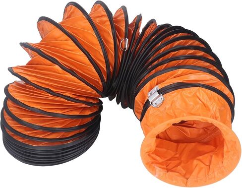 aqxreight Duct Hosing PVC Flexible for Fan Duty 8in with S Shaped Hook Steel Bracket 10meter / 32.8ft (5M) (10M) in Saudi Arabia
