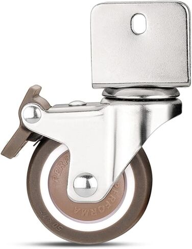 1.5 Inch Furniture Casters Cabinet Clamp with Brake Wheels Soft Rubber Swivel Caster Furniture 4Pcs(N0.1,20mm) in Saudi Arabia