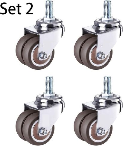 4Pcs/Set 2inch Heavy Duty Swivel Stem Rubber Caster Wheels M12 X 25mm Locking Casters Replacement(Set 1) in Saudi Arabia