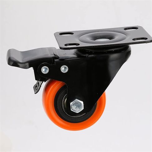 2 Inch Swivel Castor Wheels Heavy Duty Industrial Casters 300KG Orange Trolley Furniture Caster 4Pcs(Type 3) in Saudi Arabia
