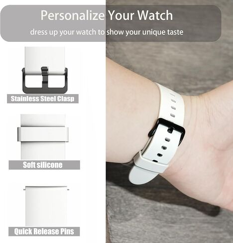 متوافق مع نطاقات Helio Amazfit ، وأشرطة معصم ناعمة للسيليكون البديلة للسيليكون مع مشبك الفولاذ المقاوم للصدأ متوافق مع Amazfit Helio Tracker Wristband in Saudi Arabia