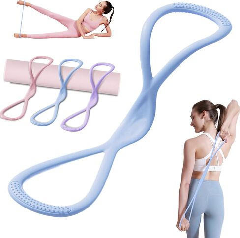 Victoriousact Resistance Bands, Figure 8 Exercise Bands for Women Men, Yoga Gym Resistance Band for Working Out, with Handles for Glutes, Back, Fullbody Yoga Pulling Rope in Saudi Arabia