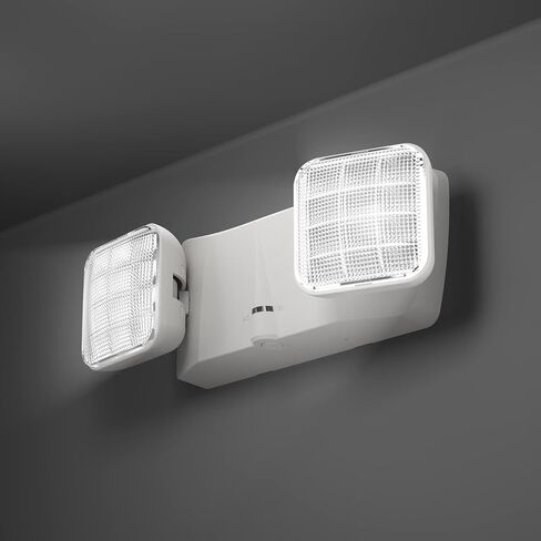 1 Pack Led Emergency Lighting White, Adjustable Square Head Emergency Light with Battery, 90 Minutes-UL Listed-Wall Mount, Hard Wired, 120-277VAC, Fire Resistant in Kuwait