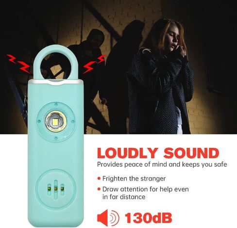 Rechargeable Personal Safety Alarm -130dB Keychain with SOS Flashing Light, Lightweight28g,500+ Days Standby, Loud Alert for Girls, Children, Elderly (Pink) in Saudi Arabia