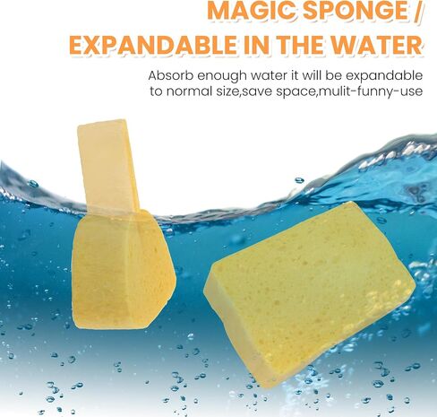 8-Count Pop Up Cellulose Sponges | Non-Scratch Eco-Friendly Kitchen Sponges for Dishes, Bathroom, Cars | Tear-Resistant Natural Scrub Sponges | Biodegradable Compostable Cellulose in Saudi Arabia