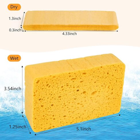 8-Count Pop Up Cellulose Sponges | Non-Scratch Eco-Friendly Kitchen Sponges for Dishes, Bathroom, Cars | Tear-Resistant Natural Scrub Sponges | Biodegradable Compostable Cellulose in Saudi Arabia