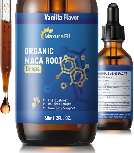 Maca Root Ashwagandha Liquid Drops - Maca and Ashwagandha Supplements with Goji Berry,Ginger Extract,L-Arginine and Magnesium Enhanced Energy 2 fl oz in Saudi Arabia