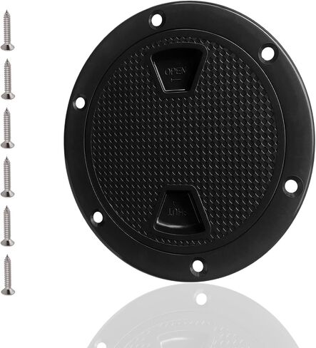 Boat Hatch，4" 6" Black Round Non Slip Inspection Hatch Deck Plate Hatch, with Detachable Cover for Marine Boat Yacht in Kuwait
