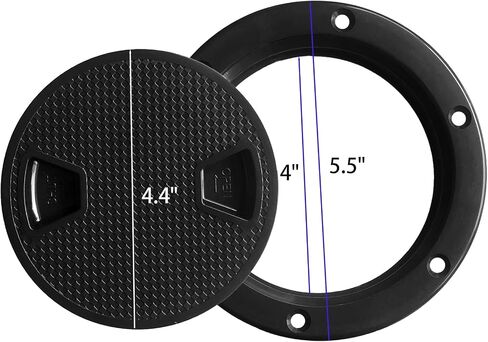 Boat Hatch，4" 6" Black Round Non Slip Inspection Hatch Deck Plate Hatch, with Detachable Cover for Marine Boat Yacht in Kuwait