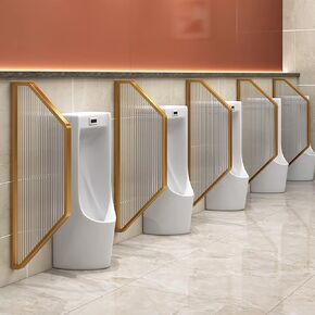 42.5 Inch Toilet Partition, Bathroom Privacy Screen, Translucent Glass Men's Wall Toilet Partition, 1-Pack Panel Urinal Baffle, /Mall Protection Partition,D in Saudi Arabia
