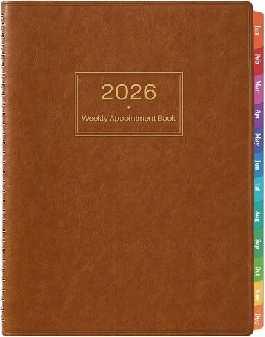 كتاب ومخطط المواعيد الأسبوعية 2024 - مخطط يومي كبير 2024 بالساعة، يناير 2024 - ديسمبر 2024، 8.5 بوصة × 11 بوصة، كتاب مواعيد 2024 بفاصل زمني 15 دقيقة + ورق سميك + جيب - بني in Saudi Arabia