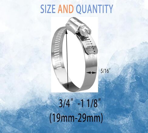 AOPANDA 15 Pack Stainless Steel Hose Clamp Adjustable 1/4''-1/2'' (7-13mm) Worm Gear Hose Clamp, Metal Fuel Line Pipe Clamp for Plumbing, Automotive And Mechanical Application in Kuwait