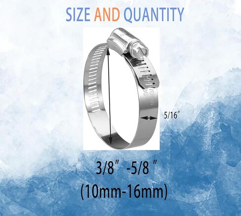 AOPANDA 15 Pack Stainless Steel Hose Clamp Adjustable 1/4''-1/2'' (7-13mm) Worm Gear Hose Clamp, Metal Fuel Line Pipe Clamp for Plumbing, Automotive And Mechanical Application in Kuwait