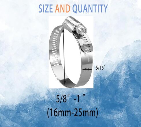 AOPANDA 15 Pack Stainless Steel Hose Clamp Adjustable 1/4''-1/2'' (7-13mm) Worm Gear Hose Clamp, Metal Fuel Line Pipe Clamp for Plumbing, Automotive And Mechanical Application in Kuwait
