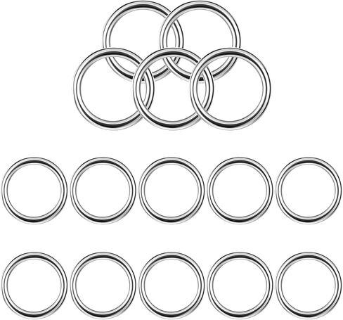 15pcs Seamless Stainless Steel Metal O Rings, Metal Rings 1 Inch Smoothing Loop Welded O-Ring Round Ring Solid Round Ring Buckles For Hanging Strap Sling Belt in Saudi Arabia