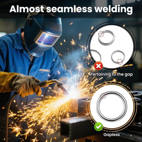 15pcs Seamless Stainless Steel Metal O Rings, Metal Rings 1 Inch Smoothing Loop Welded O-Ring Round Ring Solid Round Ring Buckles For Hanging Strap Sling Belt in Saudi Arabia