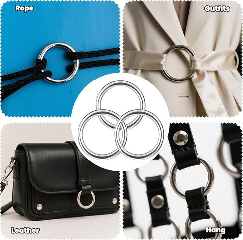 15pcs Seamless Stainless Steel Metal O Rings, Metal Rings 1 Inch Smoothing Loop Welded O-Ring Round Ring Solid Round Ring Buckles For Hanging Strap Sling Belt in Saudi Arabia