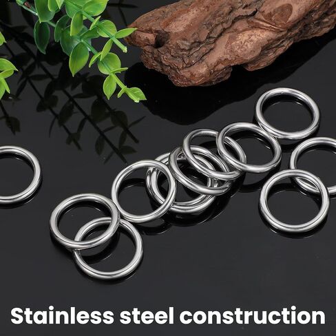 15pcs Seamless Stainless Steel Metal O Rings, Metal Rings 1 Inch Smoothing Loop Welded O-Ring Round Ring Solid Round Ring Buckles For Hanging Strap Sling Belt in Saudi Arabia