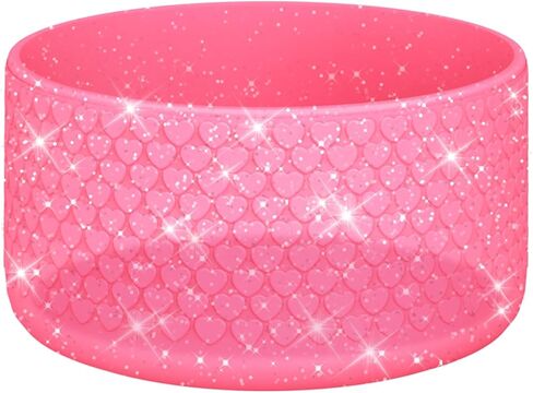 Wuqid Prettection Bling Heart Texture Silicone Boot Sleeve متوافق مع قولان مقطع 40 أوقية أوقية 20 أوقية و 12-24 أوقية قارورة هيدرو الرياضية ، غطاء قاع زجاجة مضاد للانزلاق لمدة 2.8-2.95 بوصة أسفل in Kuwait
