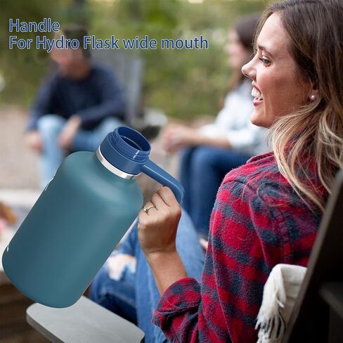 غطاء بديل لزجاجة ماء عريض من Hydroflask ، أغطية أعلى مع قش لإكسسوارات قارورة المائية ، غطاء مقبض زجاجة رياضية أعلى لـ Hydroflask 12 16 20 32 40 64 128 أوقية in Kuwait