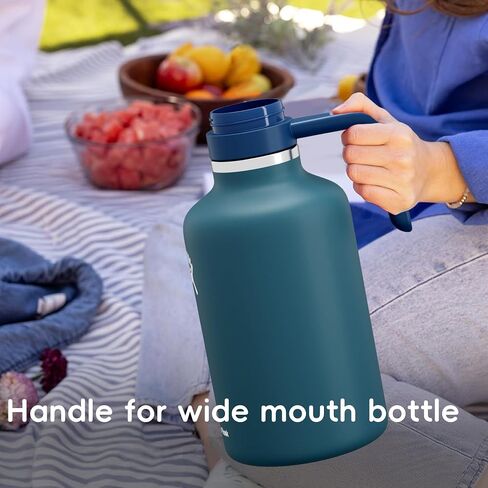 غطاء بديل لزجاجة ماء عريض من Hydroflask ، أغطية أعلى مع قش لإكسسوارات قارورة المائية ، غطاء مقبض زجاجة رياضية أعلى لـ Hydroflask 12 16 20 32 40 64 128 أوقية in Kuwait