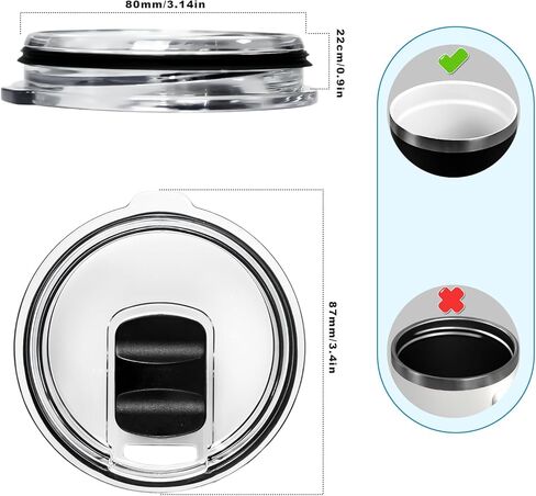 20 oz Tumbler Lids, 2 Pack 20oz Replacement Magnetic Lids for YETI, comewith 3 Magnetic Slider, BPA Free (20oz x 2) in Saudi Arabia