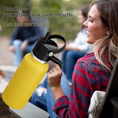 غطاء بديل لزجاجة ماء عريض من Hydroflask ، أغطية أعلى مع قش لإكسسوارات قارورة المائية ، غطاء مقبض زجاجة رياضية أعلى لـ Hydroflask 12 16 20 32 40 64 128 أوقية in Kuwait