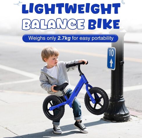 MEGHNA Toddler Balance Bike Kids Toy Aged 2-5 Years Old with Safety Footrest Adjustable Height Seat and Handlebar Strider Bike 8 inch Wheel for Over 18 Months Baby Toddler Kids, Easy to Assembly in Saudi Arabia