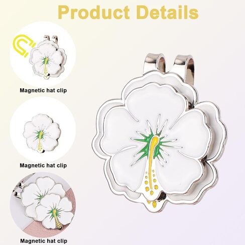 Magnetic Golf Ball Marker with Hat Clip, Morning Glory Golf Marker Magnet Hat Clip Set Flower Shape Ball Bag Accessories for Women Men Golfer Gift in Saudi Arabia