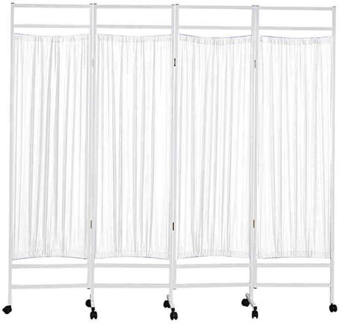 Foldable Mobile Privacy Screen,Hospital Steel Room Divider,Partition Privacy Separator Wall,for Emergency Room Hospital Beauty Salon Office(White,4-Panel) in Saudi Arabia