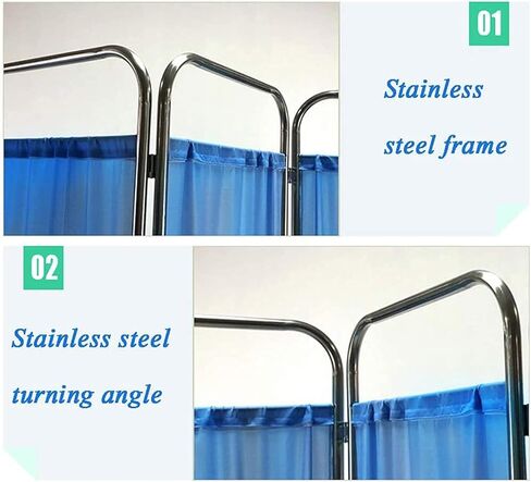 4 Panel Medical Privacy Screen, Portable Room Divider, 6ft High Ward/Beauty Salon/Health Center Standing Door Partition, Space Saving in Saudi Arabia