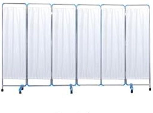 Foldable Privacy Screen,Mobile Privacy Separator Wall,Stainless Steel Room Divider,for Emergency Room Hospital Beauty Salon Office,Blue(White,6-Panel) in Saudi Arabia