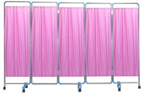 Foldable Privacy Screen,Mobile Privacy Separator Wall,Stainless Steel Room Divider,for Emergency Room Hospital Beauty Salon Office,Blue(Color1,5-Panel) in Saudi Arabia