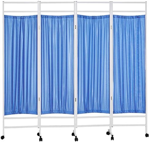 Mobile 4 Panel Medical Privacy Screen, Portable Room Divider, 6ft High Ward/Beauty Salon/Health Center Standing Door Partition, Space Saving in Saudi Arabia