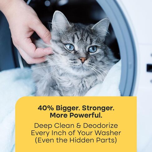 Washing Machine Cleaner Tablets - 24 Pack for a 12 Month Supply. Formulated for Pet Owners. Compatible with HE, Top & Front Load. Easily Removes Residue, Grime, and Odors. Septic Safe. in Saudi Arabia