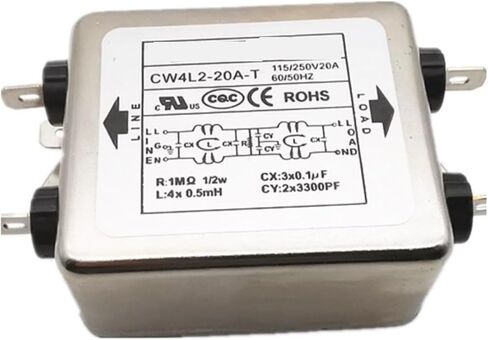 مرشح طاقة أحادي الطور CW4L2-20A-S -T 10A 20A 30A تنقية مرحلتين AC 220V (CW4EL2-10A-SR 10A) in Saudi Arabia