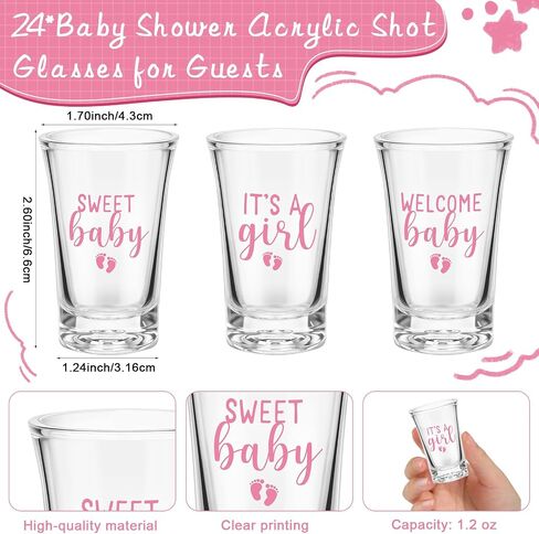 Pickmesh 96 Pcs Baby Shower Party Favors for 24 Guest, Boy or Girl Shot Glasses Gifts, Bottle Openers, Thank You Tags, Organza Bags Baby Shower Prizes for Guest Return Gifts Gender Reveal Party(Blue) in Saudi Arabia