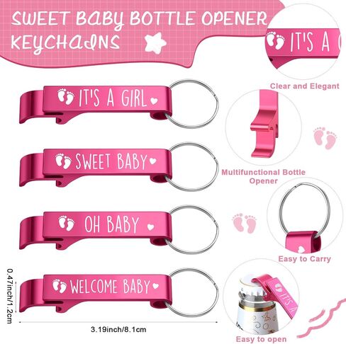 Pickmesh 96 Pcs Baby Shower Party Favors for 24 Guest, Boy or Girl Shot Glasses Gifts, Bottle Openers, Thank You Tags, Organza Bags Baby Shower Prizes for Guest Return Gifts Gender Reveal Party(Blue) in Saudi Arabia