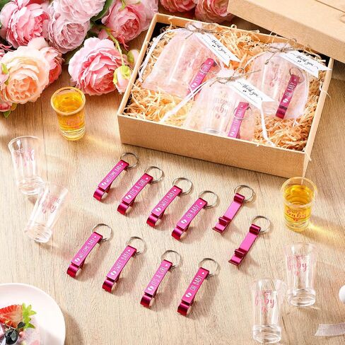 Pickmesh 96 Pcs Baby Shower Party Favors for 24 Guest, Boy or Girl Shot Glasses Gifts, Bottle Openers, Thank You Tags, Organza Bags Baby Shower Prizes for Guest Return Gifts Gender Reveal Party(Blue) in Saudi Arabia
