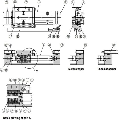 طاولة شريحة الهواء MXY MXY12 MXY12-50 MXY12-100 MXY12-150 MXY12-200 MXY12-250 MXY12-300 MXY12-350 MXY12-400 (MXY12-350 ، NIL) in Kuwait