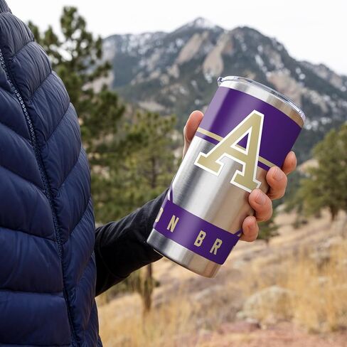 Rico Industries NCAA Hampden -Sydney Tigers Standard 20oz من الفولاذ المقاوم للصدأ مع غطاء - رائع للقهوة أو الشاي أو الماء أو الكوكتيلات in Saudi Arabia