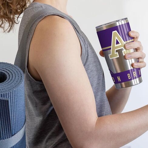 Rico Industries NCAA Hampden -Sydney Tigers Standard 20oz من الفولاذ المقاوم للصدأ مع غطاء - رائع للقهوة أو الشاي أو الماء أو الكوكتيلات in Saudi Arabia